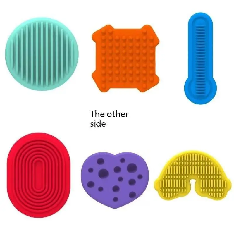 Fidget Toys 성인 감각 실리콘 스톤 6PCS 자폐증 어린이를위한 질감 Fidget 스트레스 릴리프 손가락 활동 장난감