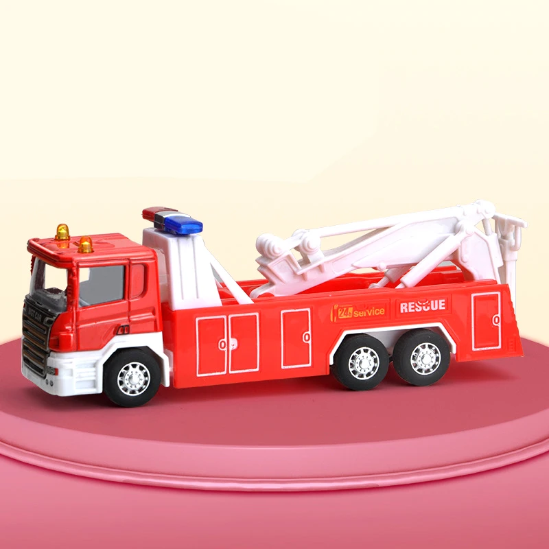 Alloy Engineering Construction Fire Truck Model Toy Vehicle Transport Ambulance Pull Back Car Toy Children Gifts B97