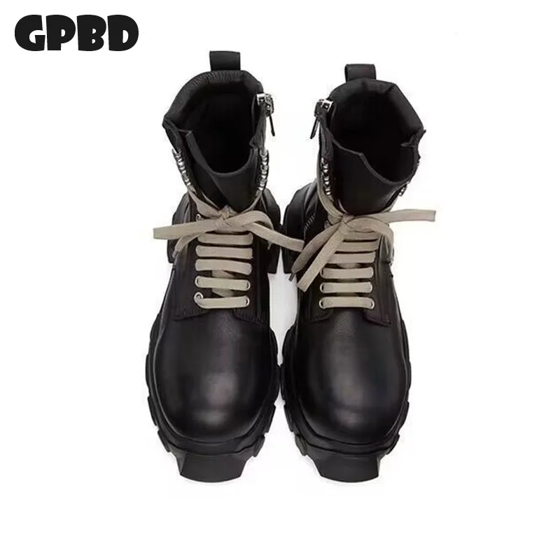 GPBD Chelsea Ankle Boots for Men 2025 Autumn New Style Trendy British Style Thick Sole Inner Height Increase High-top Boots