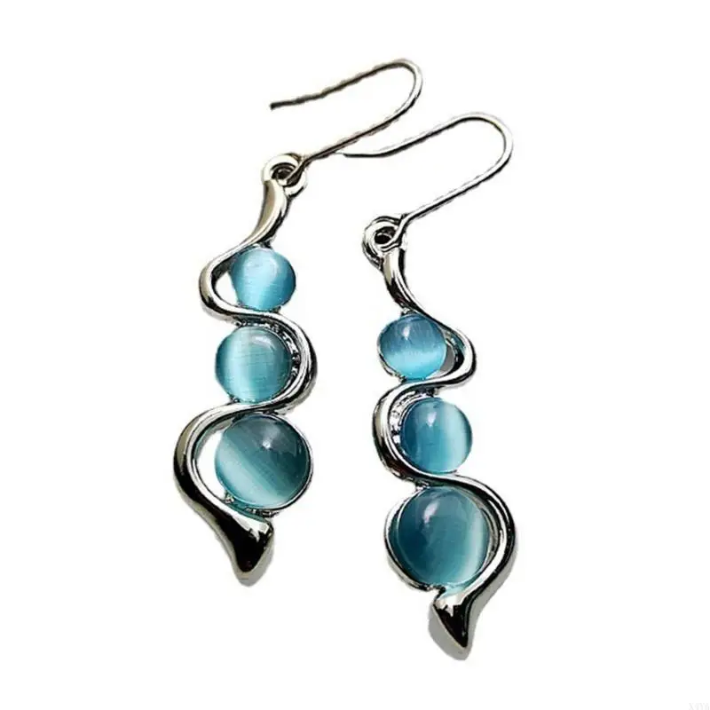 

X4YA Sophisticated Cats Eye Gemstones Drop Earrings for Women and Girl Fashion Accessory Everyday Wear Ear Accessories
