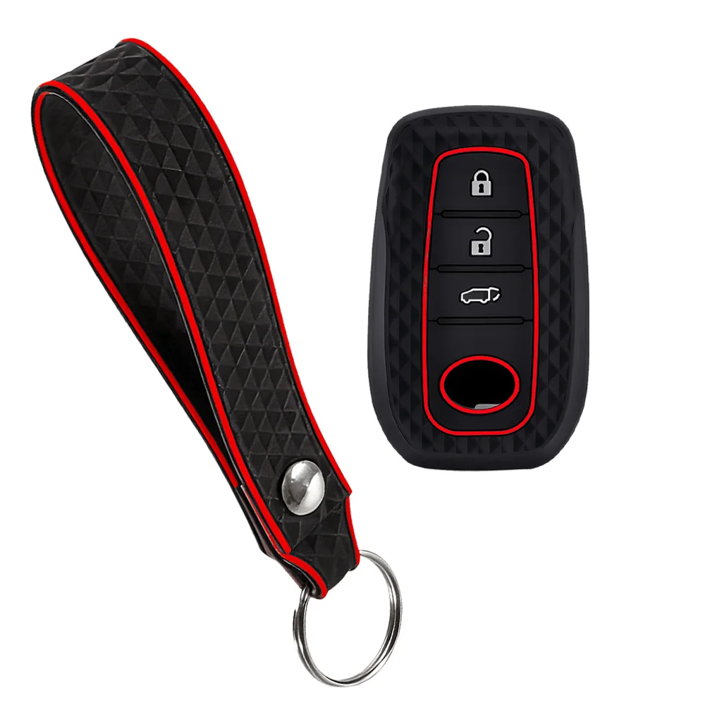 2 PCS Silicone For Toyota Corolla Hatchback Cross Yaris Cross Prius Hilux Land Cruiser LC200 LC250 LC300 Car Key Case Cover - view 3