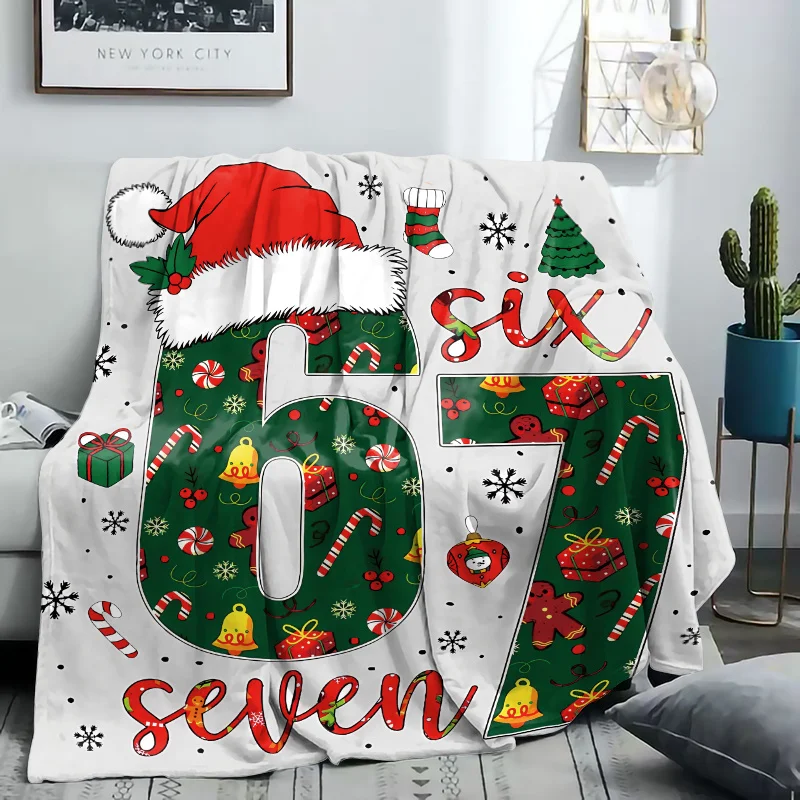 Number 67 printed fabric, providing comfort throughout the year, suitable for use as Christmas gifts, camping and travel items