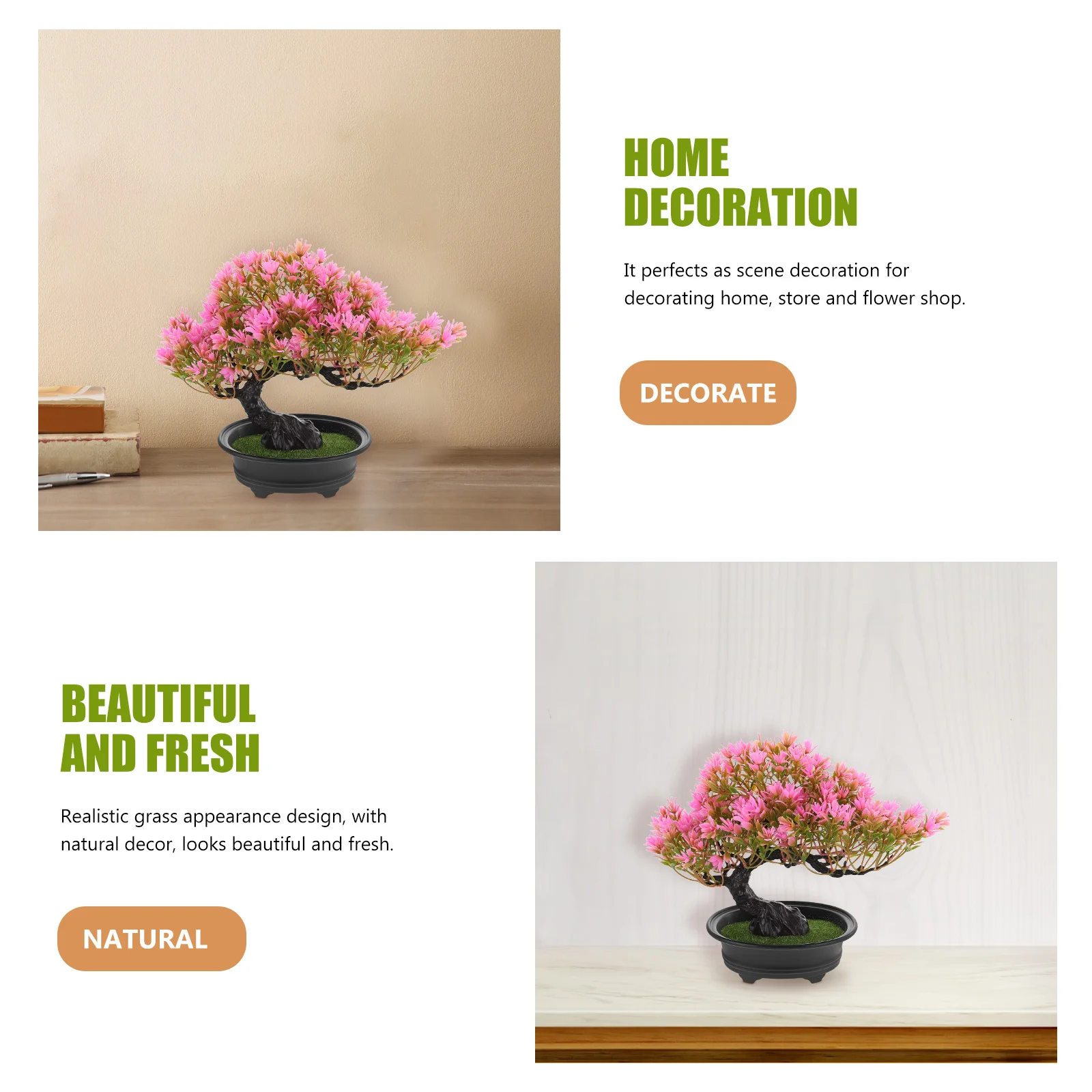 

Emulated Bonsai Pine Tree Simulation Plant Indoor Decoration Artificial Plastic Tree Ornament Home Office Desktop Bonsai Decor