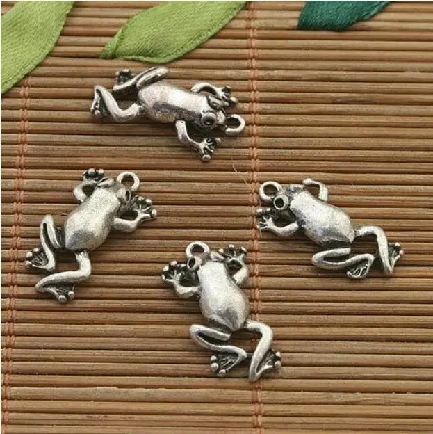 22pcs 11x20mm,hole:1mm Tibetan Silver frog design pendant HWH5082