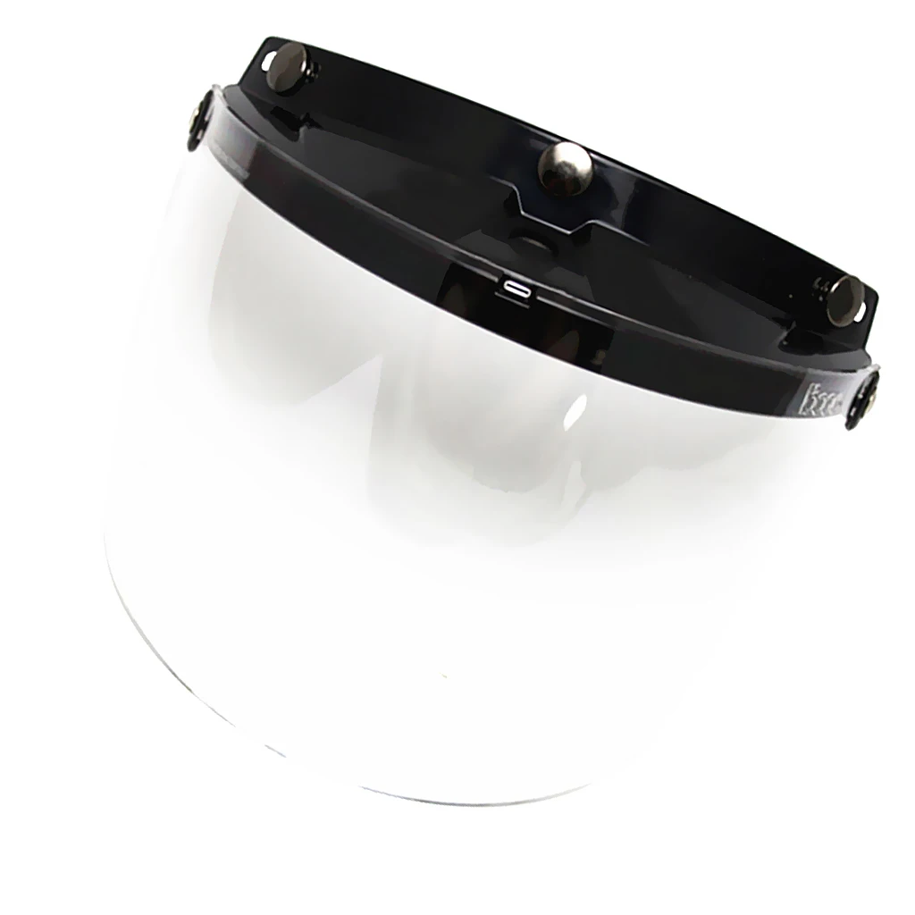 

Open Face or Half Face Motorcycle Helmets 3-Snap Flip Up Visor Clear