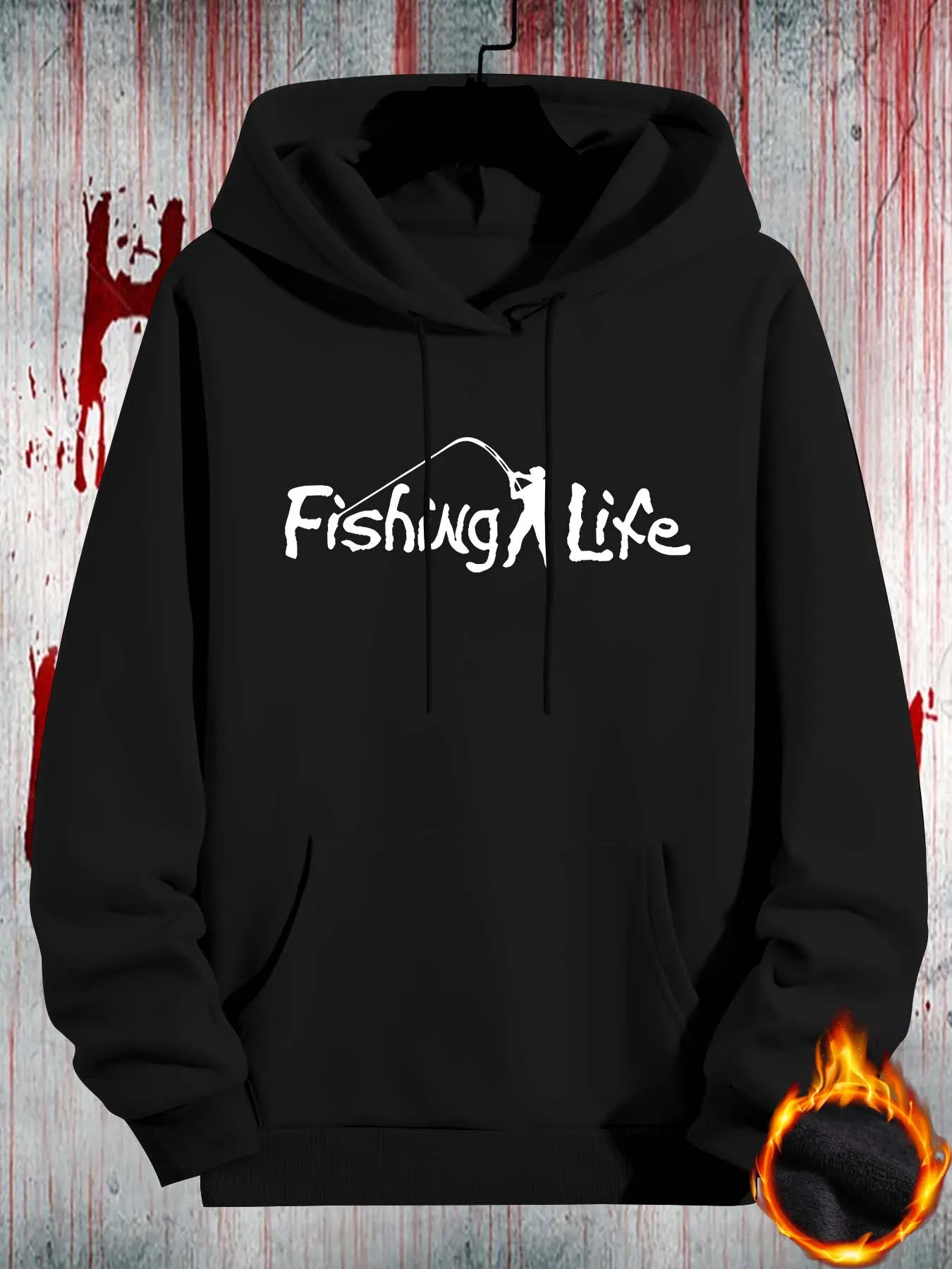 Men'S Casual Sports Hoodie with A Fishing Element Print Hoodies Men Women Sweatshirts Graphic Tops Casual Round Neck Pullovers