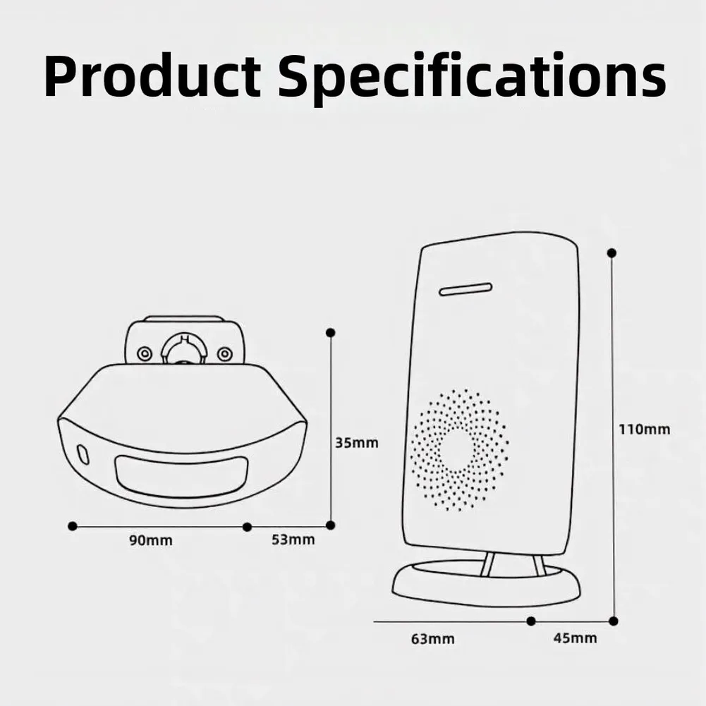 Wireless Split Doorbell Alarm System with Infrared PIR Motion Sensor and 100m Wireless Range for Multiple Entry Points