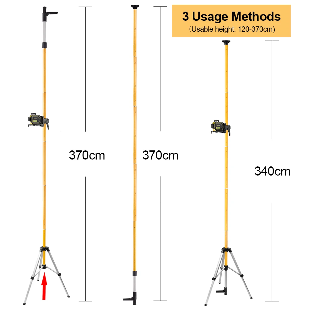 Imagem -06 - Firecore-poste Telescópico a Laser 36 m Interface e Extensível Suporte Haste de Teto Mais Tripé Oco