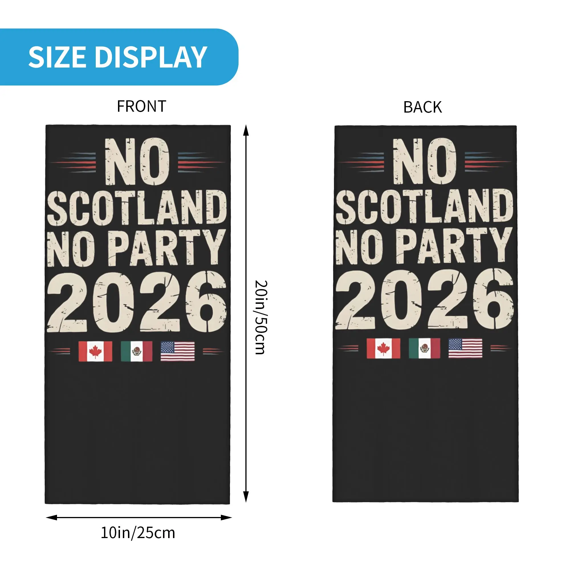 No Scotland No Party Funny Bandana Neck Gaiter Printed Football Slogan Balaclavas Magic Scarf Multi-use Headband Outdoor Adult