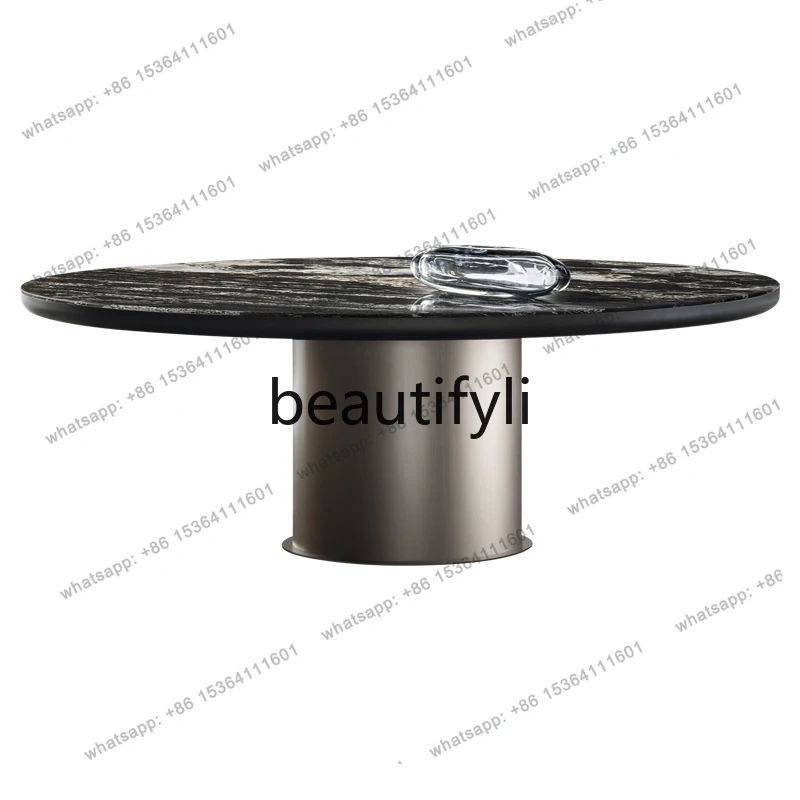 Designer villa large apartment high-end minimalist, Italian marble dining table