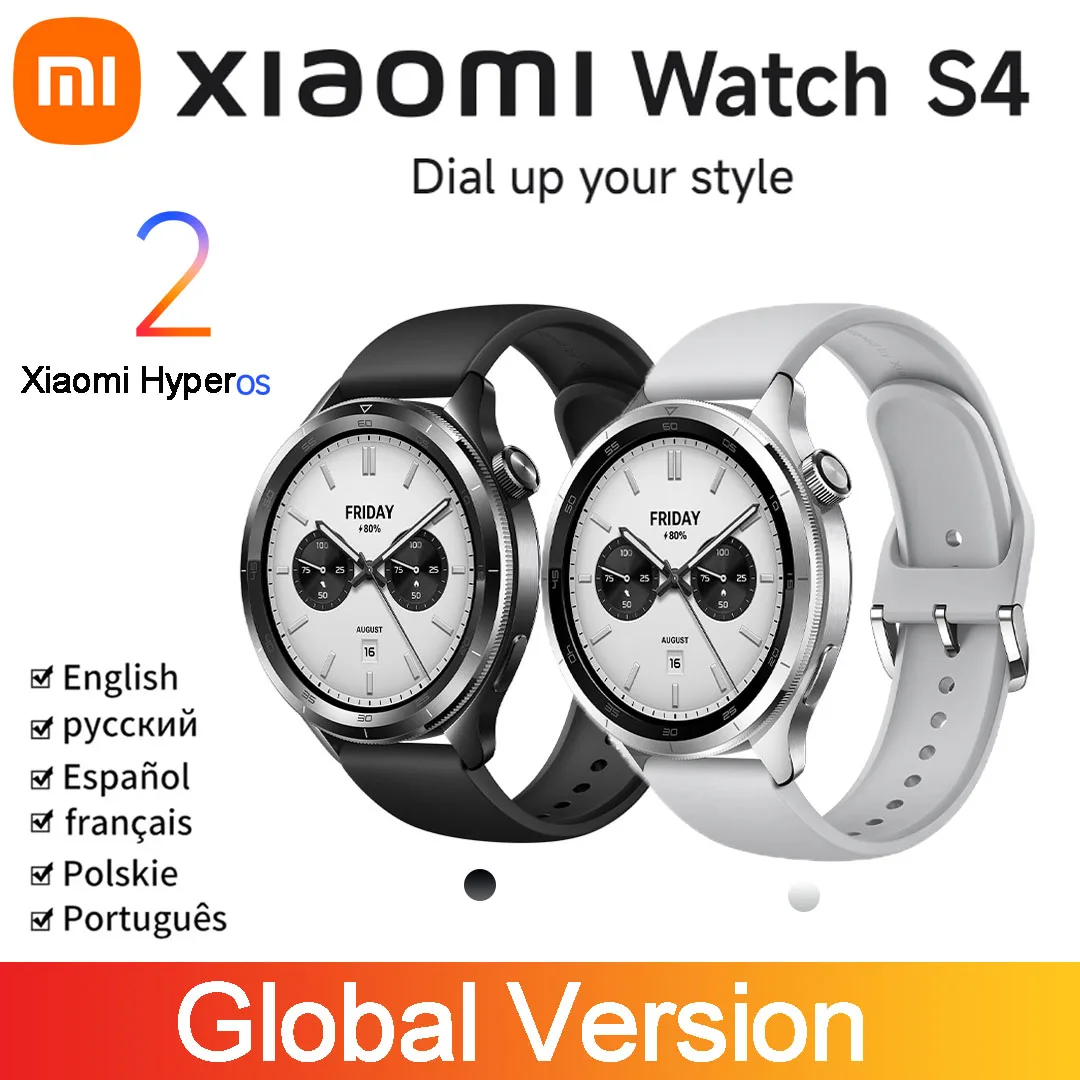 

Global Version Xiaomi Watch S4 1.43'' AMOLED Display GNSS NFC Bluetooth Calling 150+ Sports Mode 486mAh Wireless Smart Watch.