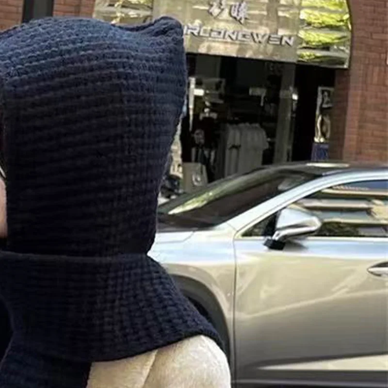 Hat and Shawl Integrated Warm Outer Layer High End Windproof and Cold Proof Neck Protection Scarf New Autumn Winter Hooded Scarf