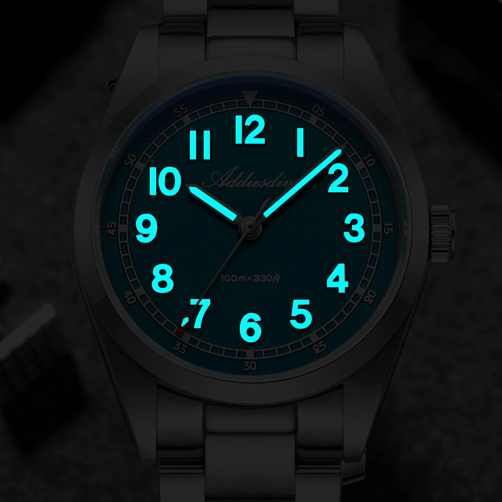 ADDIESDIVE Luxury Lady Quartz Watch Super 2035 100M Waterproof Bubble Mirror Glass Feminine Watches BGW9 Luminous Wristwatches view 2