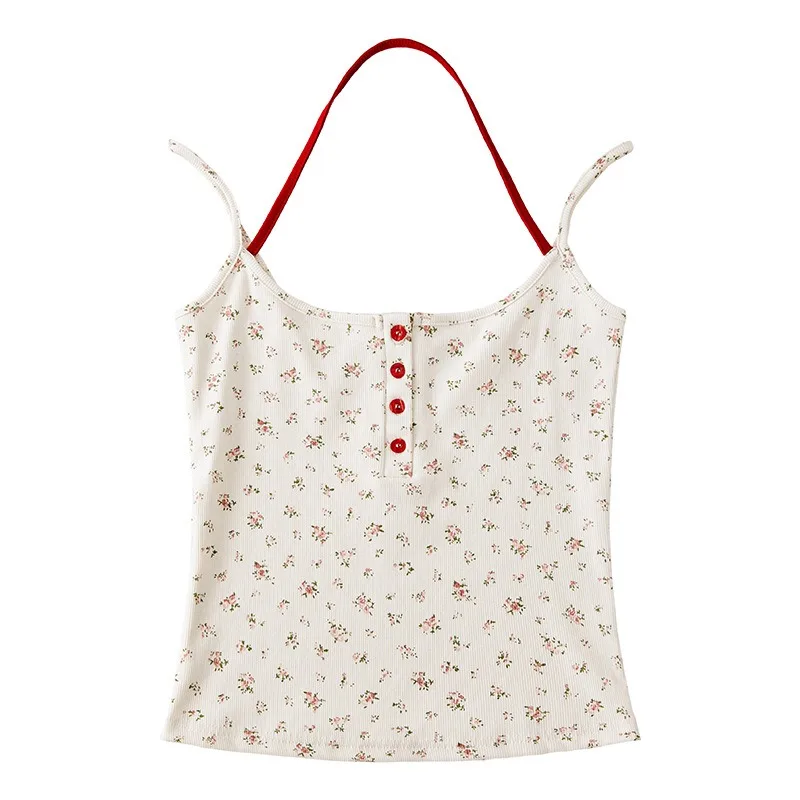 Поддельные висячие майки с двумя горловинами и пикантные жилеты с принтом для девочек, сексуальная женская летняя верхняя одежда, майки