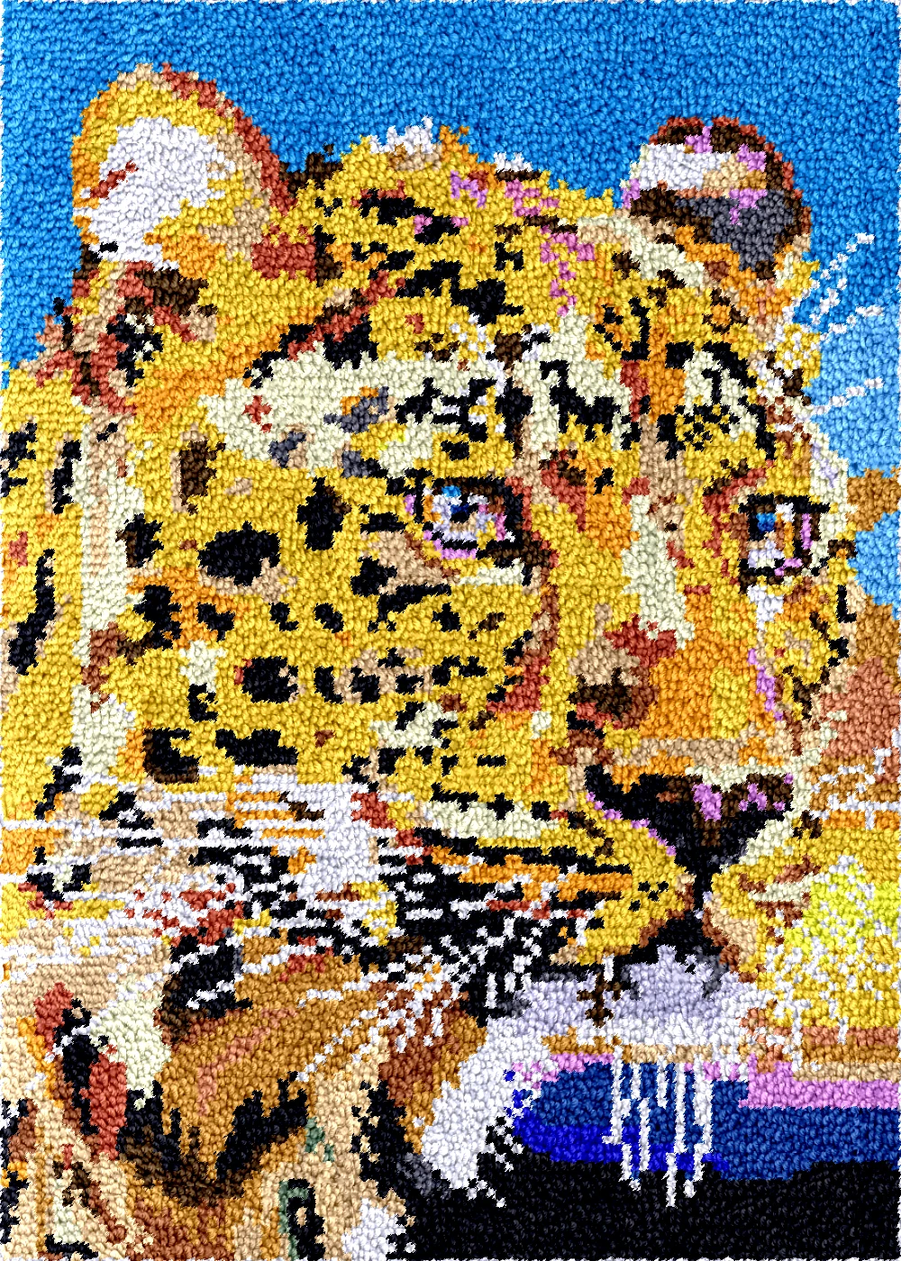 

Cheetah Smyrna latch hook kits carpet embroidery set plastic canvas Hobby rugs making bag crafts ковровая вышивка knooppakket