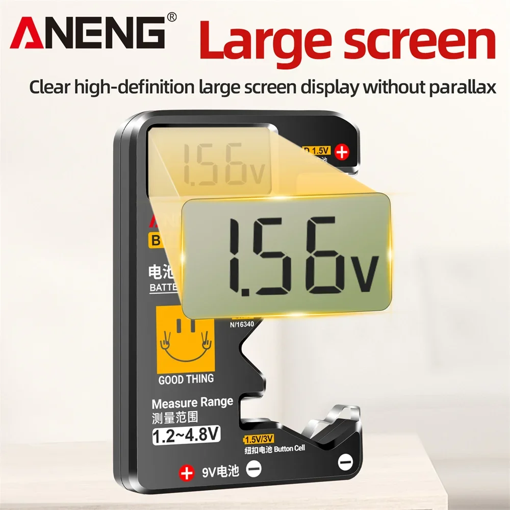 ANENG BT189ボタン電池テスター 9V N D C AA AAA汎用 家庭用LCDディスプレイ電池テスター モバイルバッテリー検出ツール