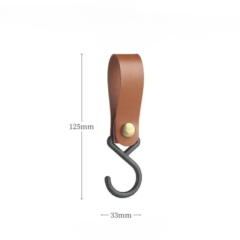 

S-shaped Leather Storage-hook Portable Outdoor-hook Camping Keychain PU Hook Triangle Shelf Hook