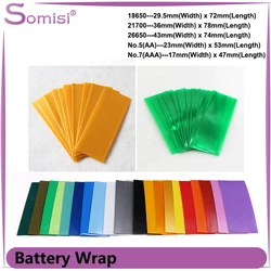 18650/26650/21700/No.5/No.7 PVC Battery Wrap FilmTape Precut Shrinkable Sleeve Protect Pipe Cover Heat Shrink Tube for Batteries