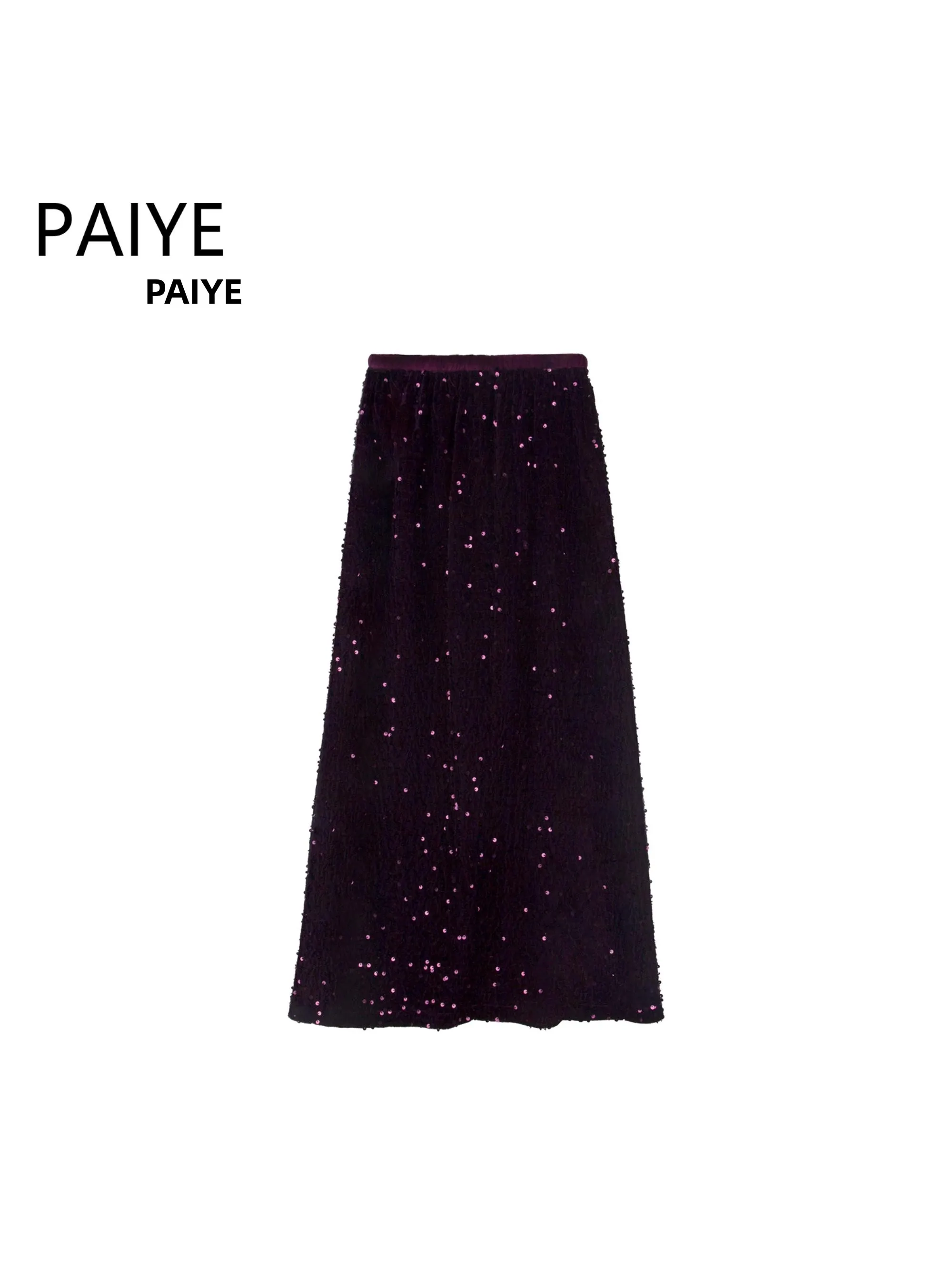 Elastyczna spódnica do kolan z cekinami dla kobiet, jesienna, o średniej długości, wyszczuplająca, w kształcie litery A, do pracy, model A78039