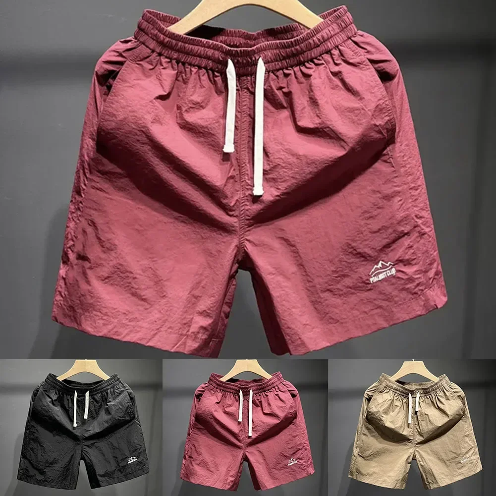 Beach Activities Men Shorts Drawstring Waist Shorts Clothing Comfortable Fit Elastic Waistband Knee Length Pants