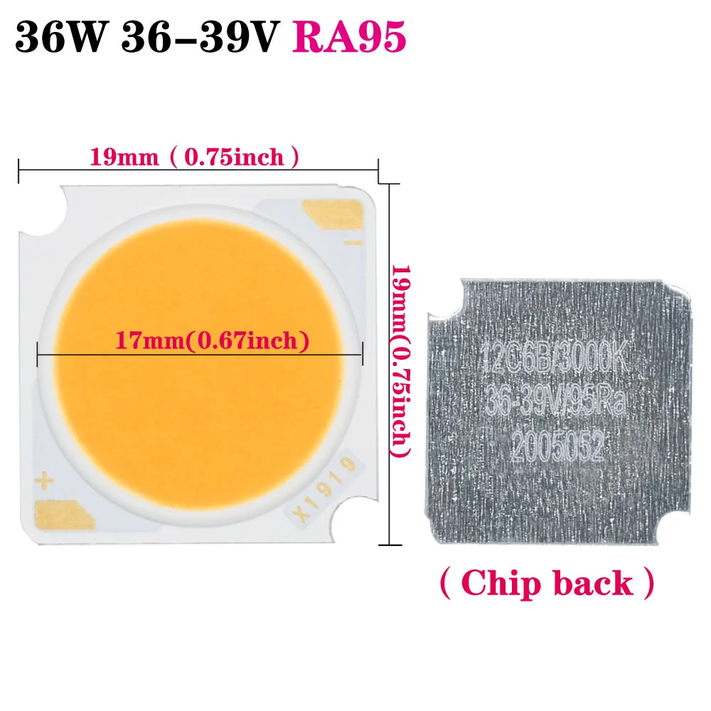 1PCS ไฟ led ที่มีประสิทธิภาพ 36W 18W 30W RA95 COB ชิป led bridgelux 3000K คุณภาพสูงสําหรับโปรเจคเตอร์ Led lensesdiodes โคมไฟ led Warmwhite