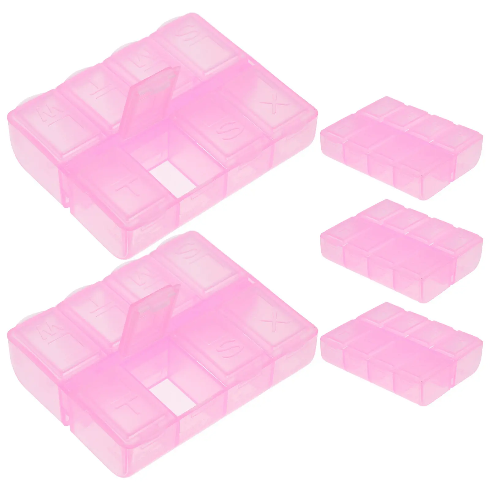 

5Pcs Medicine Organizer Airtight Travel Tablet Boxes Compact Household Pill Case Safe Sealing Break-Proof Storage Portable Daily