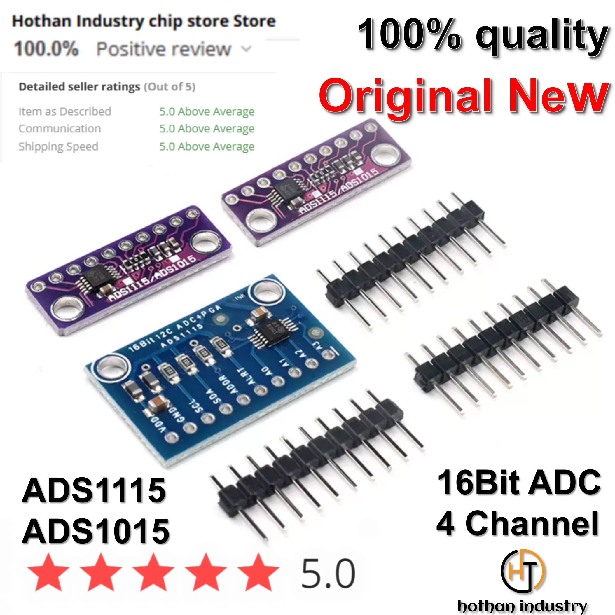 [1 pcss]100% NEW ADS1115 ADS1015 16Bit ADC 4 Channel 16-bit  16 bit  4 channel  4-channel analog-to-digital analog to digital