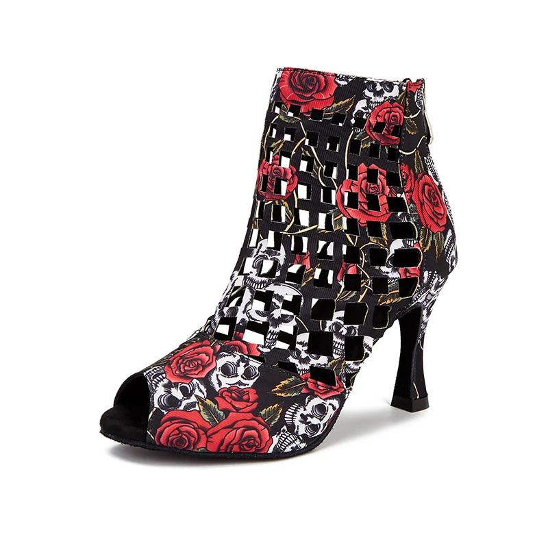 Buqima Fashion Dance Boots Women's Latin Jazz Tango Rumba Samba Ballroom Party Shoes Breathable Sneakers Ladies High Heels