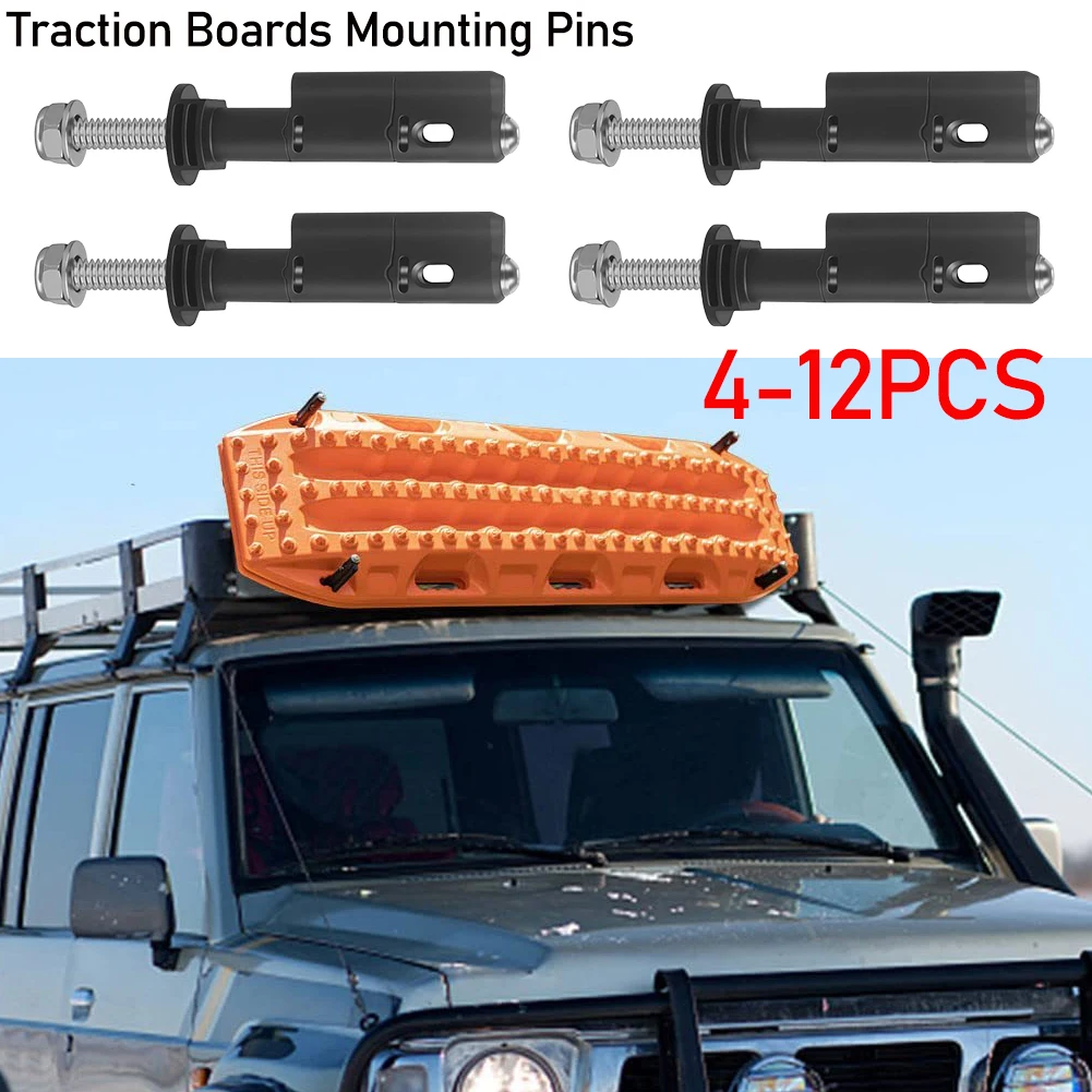 4-12 Traction Boards Mounting Pins Kits Theft-proof Safety Recovery Tracks Bracket Set for MaxTrax MKII Recovery/Traction Board