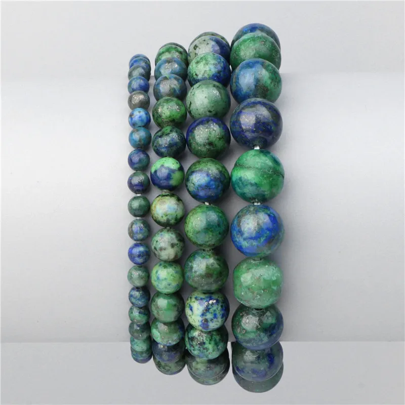Multicolor Round Beaded Bracelet Natural Stone Bracelet Lapis Lazuli Agates Amazonite Bracelets 4-10mm Men Women Classic Jewelry image 5
