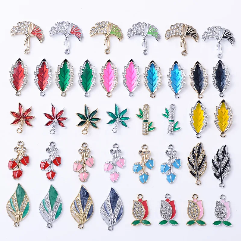 Alloy jewelry accessories dripping tulip ginkgo maple leaf DIY antique hair accessories fringed pendant pendant spot