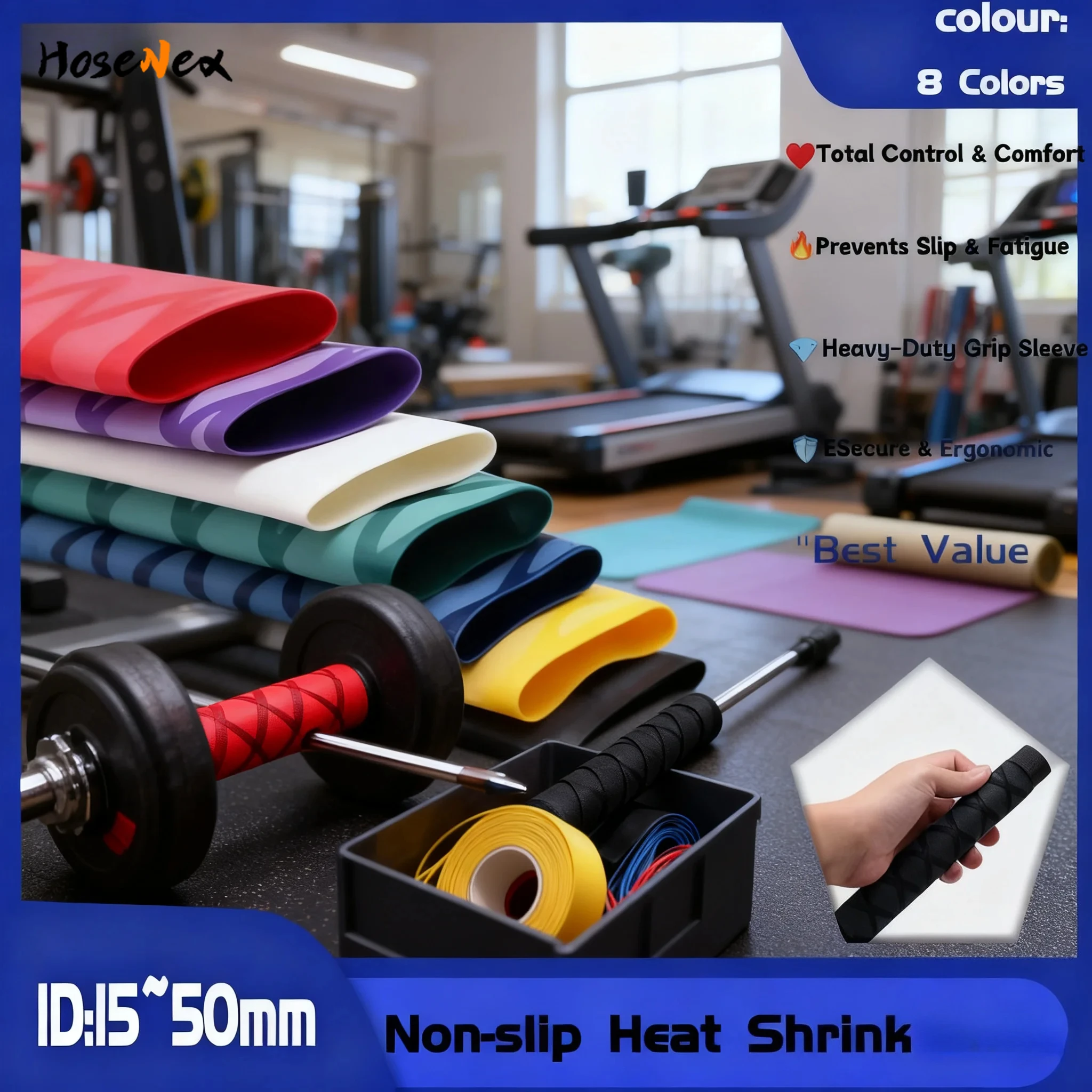 

Professional Non-Slip 1-Meter Heat Shrink Tubing for A Secure Comfortable Handle on Fishing Rods Tennis & Badminton Rackets