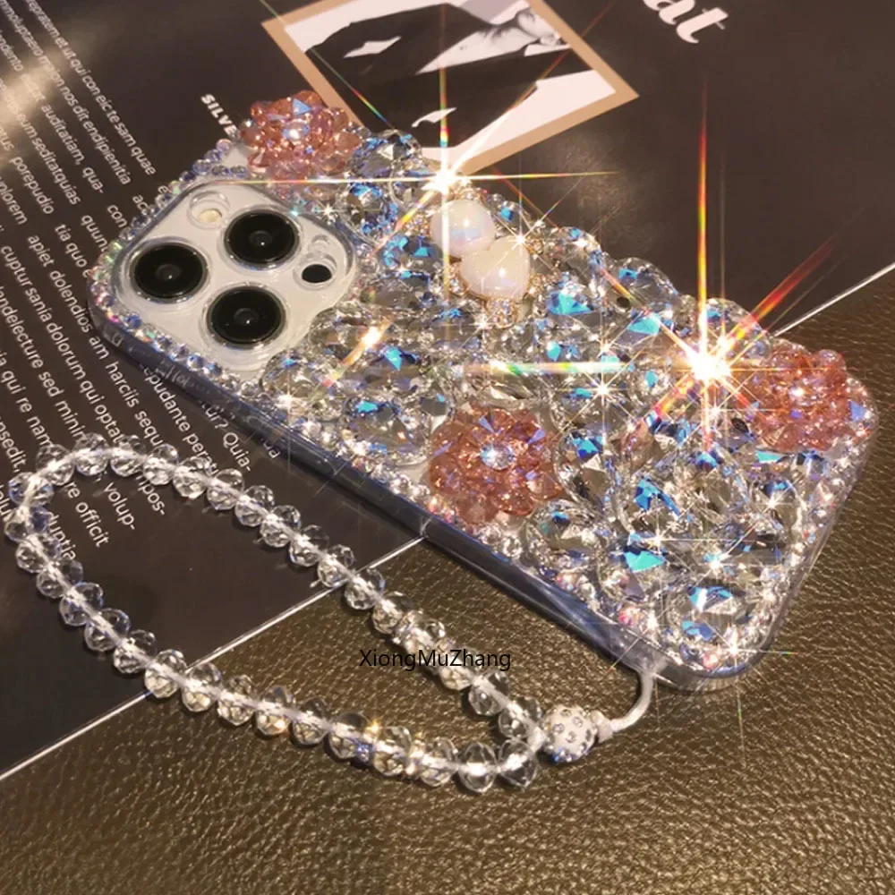 Glitter Water Rhinestone Custom Case for Huawei Nova 12Ultra 12SE 11Pro 10Pro 10SE 9Z 9SE 9Pro 7Pro 7i 8Pro 8SE 8i Chain Cover