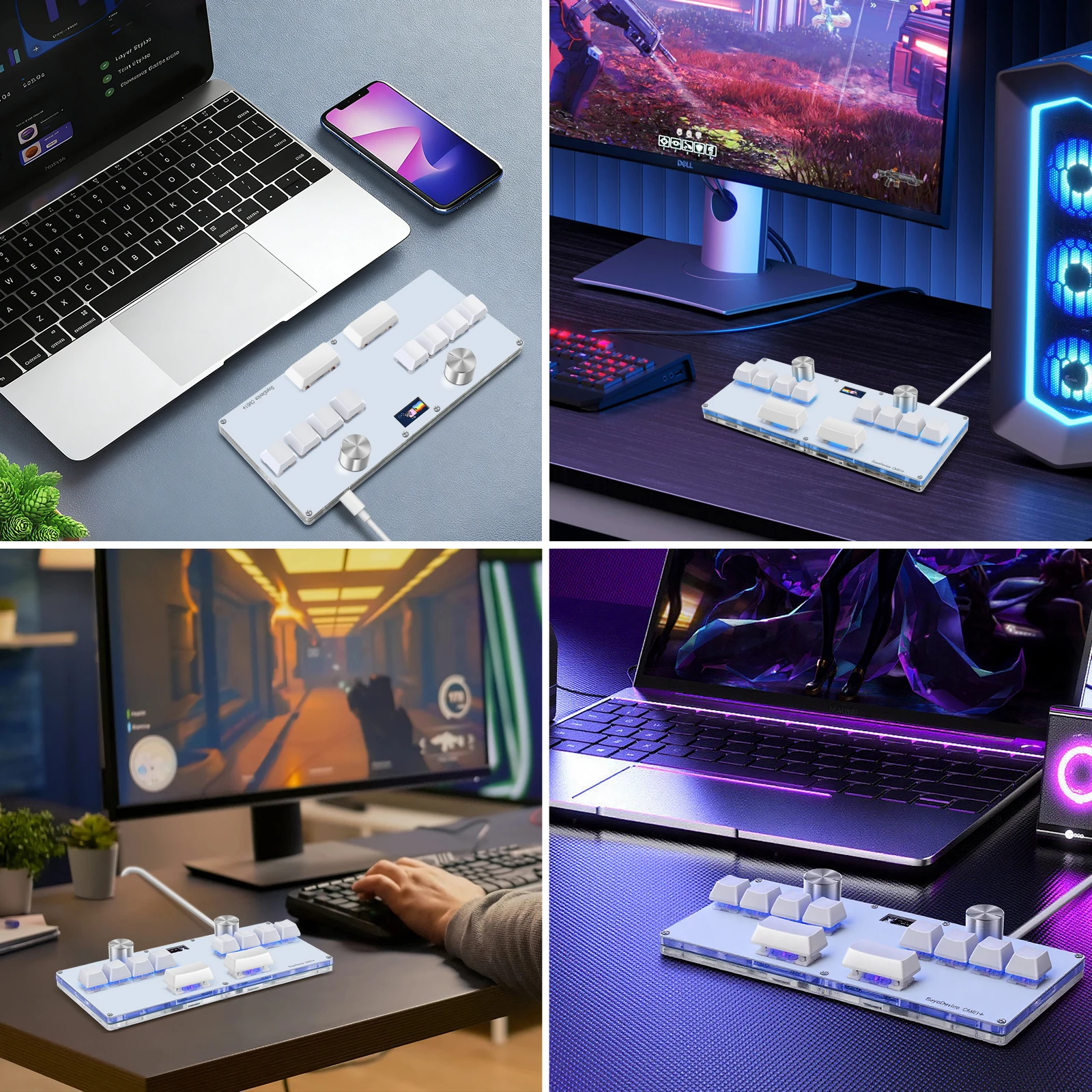 Klawiatura CM51 SayoDevice OSU DJ MAX z przełącznikami OUTEMU/Gateron, szybkim wyzwalaniem, przełącznikami magnetycznymi, pokrętłem, ekranem, funkcją kopiowania, wklejania i skrótem klawiszowym. — zdjęcie produktu 5
