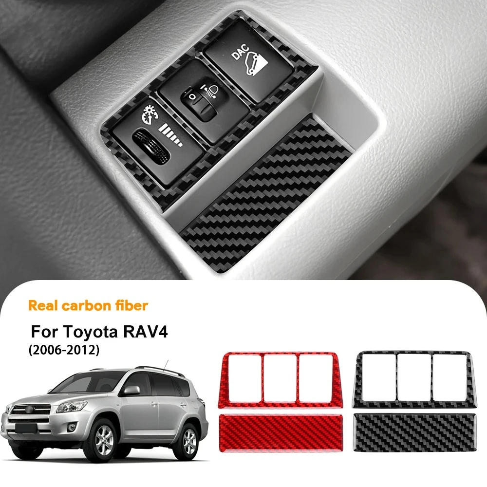 

Real Carbon Fiber Headlight Switch Frame Trim for Toyota RAV4 2006 2007 2008 2009 2010 2011 2012 LHD Interior Panel Cover