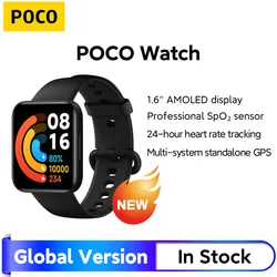 Globale Version POCO Watch 1,6'' AMOLED-Display 14 Tage Akku GPS Always-on Watch Face Blood Oxygen Smartwatch