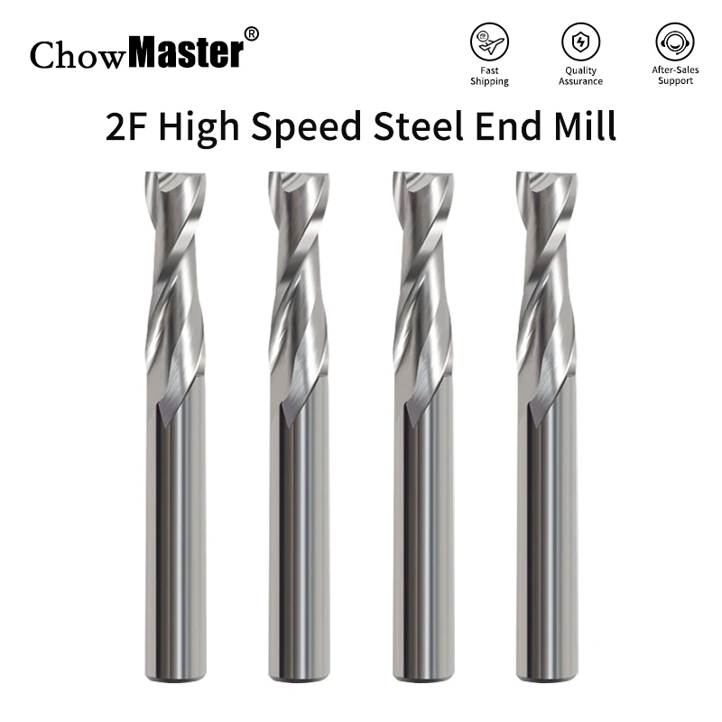 

Chowmaster HSS-Al 2 Flute End Mill Set 1-12mm Straight Shank Milling Cutter CNC Cutting Tools for Metal Wood