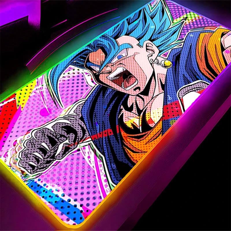 لوحة ماوس RGB Dragon Ball Trunks سجادة كبيرة من نوع سرعة الكمبيوتر لمشغلات الرياضات الإلكترونية ولوحة مفاتيح الكمبيوتر المحمول LED ولوحة الماوس المكتبية #4