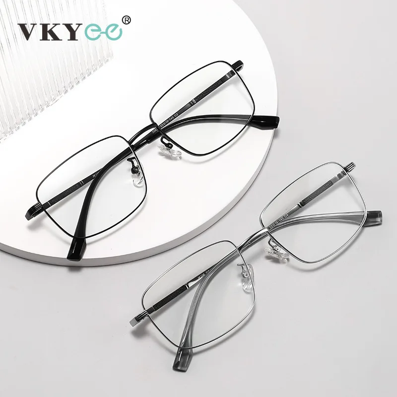 

VICKY Simple New Ultra-light Business Men's Square Geometric Anti-blue Light Glasses Can Be Customized Prescription 30825Y