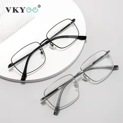 VICKY Simple New Ultra-light Business Men's Square Geometric Anti-blue Light Glasses Can Be Customized Prescription 30825Y