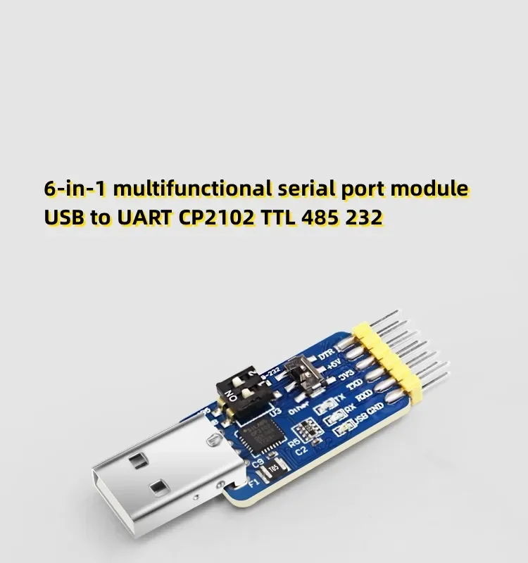 6-in-1 multifunctional serial port module USB to UART CP2102 TTL 485 232