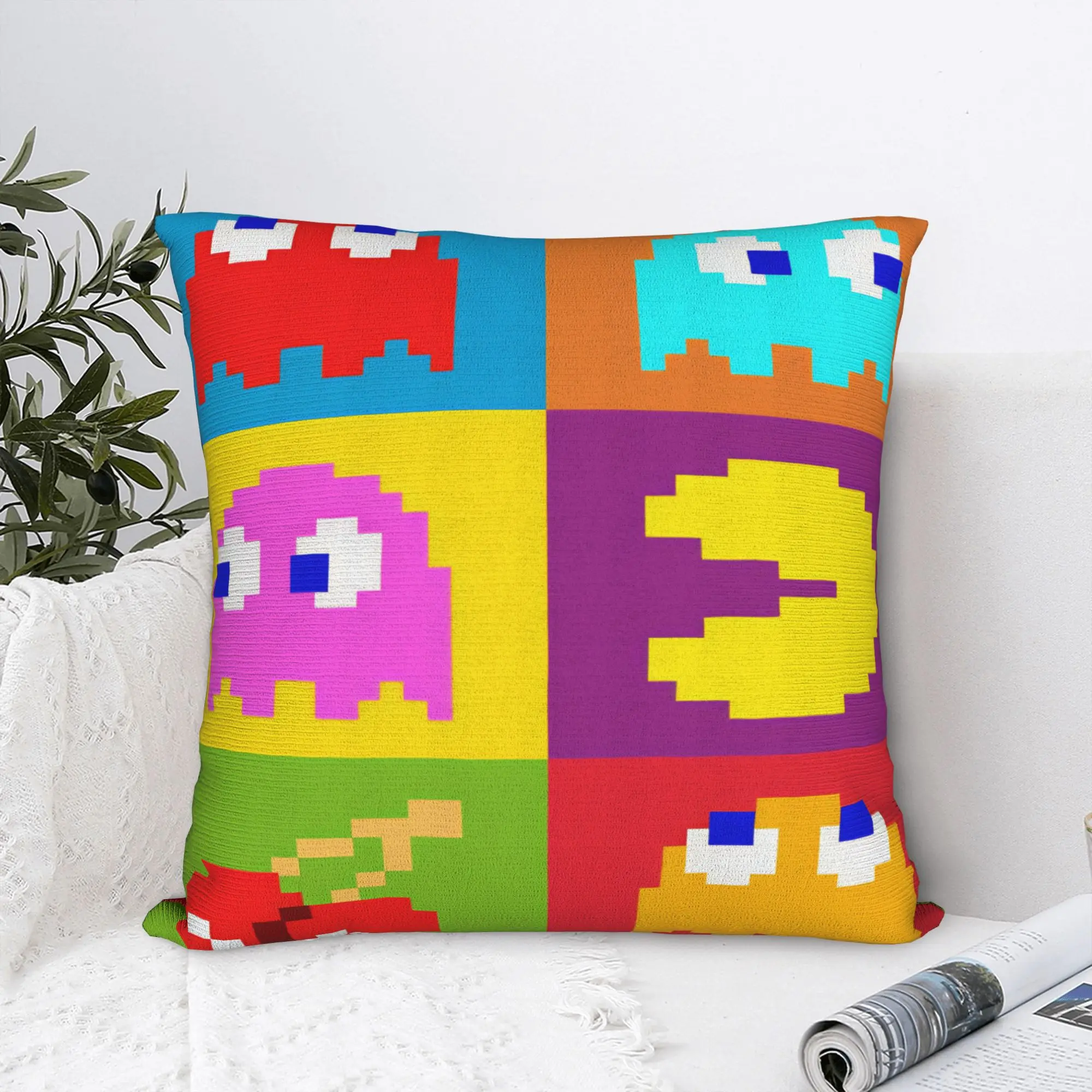 Pillow Cover Pac-Man  Retro Trendy Pillow Case For Living Room Bed Chair Pillowcases