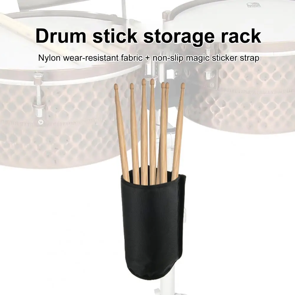 Drumstick Holder Nylon Large Capacity Drum Sticks Bag Brushes Mallets Storage Holder Drum Sticks Holder Up to 10 Pairs