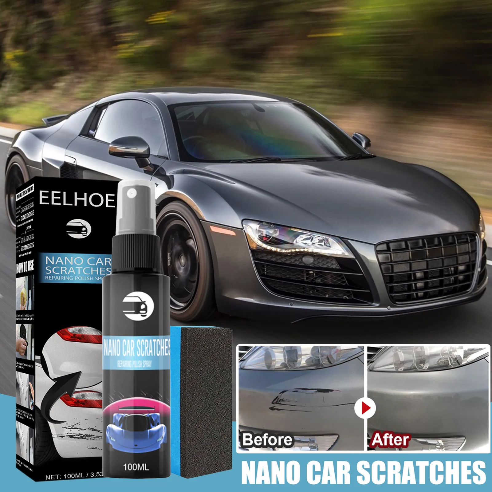 30/50/100ml Car Scratch Repairing Polish Spray Nano Car Scratch Removal Spray Repair Nano Spray Scratches Car Ceramic Coating