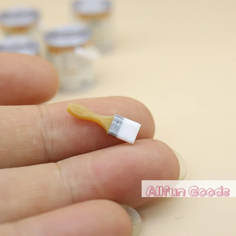 2Pcs New12-inch Miniature Figurine Playhouse Simulation Mini Doll House Miniature Paint Bucket Paintbrush Model For Pretend Play