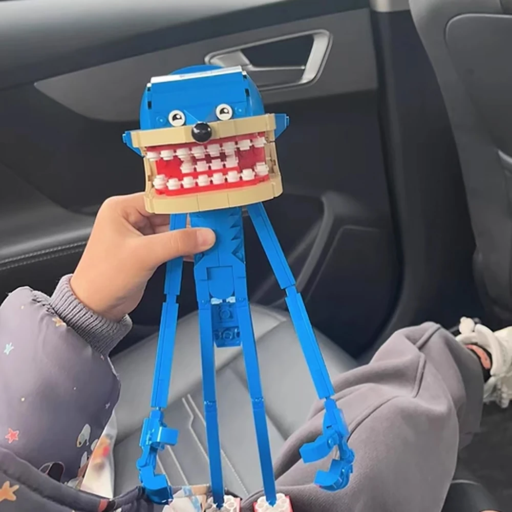 Anime Character Scary Blue Hedgehog Action Figures Sets and Death Egg Robot Building Blocks Toys Halloween Gift