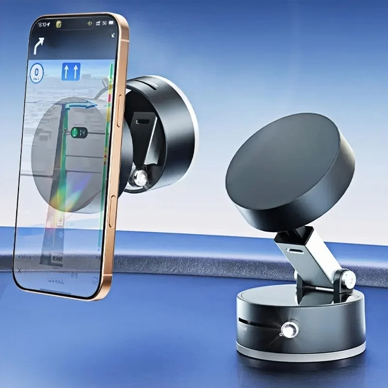 

Vacuum Suction Cup Magnetic Car Phone Holder Double-Sided Foldable Magnetic Auto Phone Bracket For Car Interior Accessories