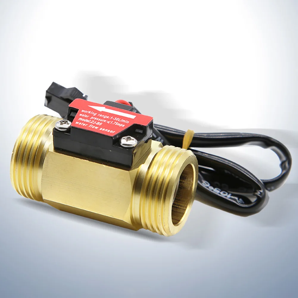 Brass Water Flow Sensor ZJ-B5 Hall Effect Flow Meter Control Liquid Sensor Switch 3.5-24V 1-30L/min Monitoring Detector Tools