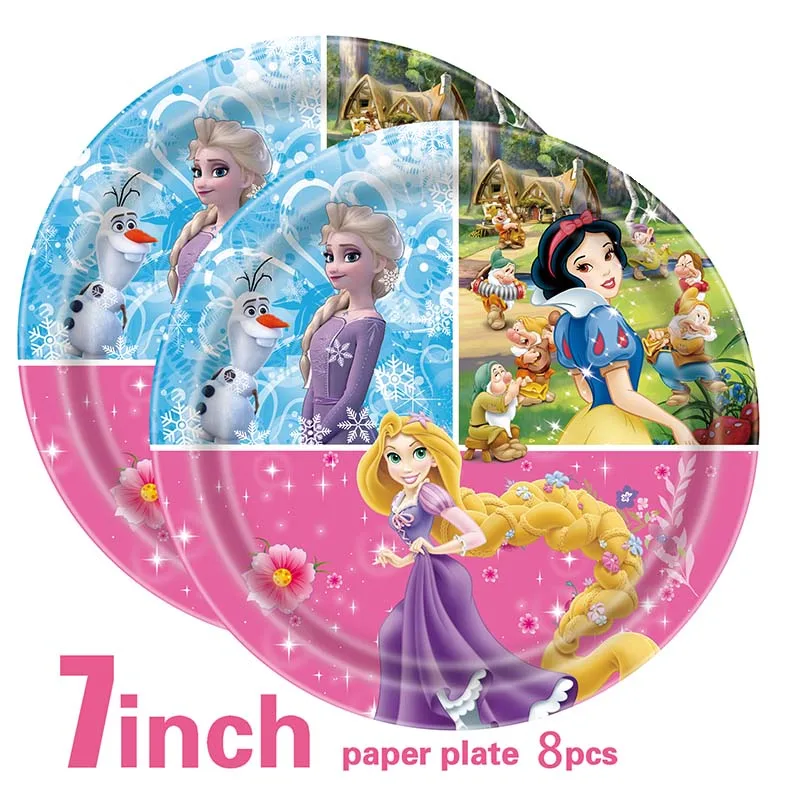 Disney princess Theme Baby Shower Happy Birthday Party Decor Girl Party Cup Plate Disposable tableware Supplies Party Decoration