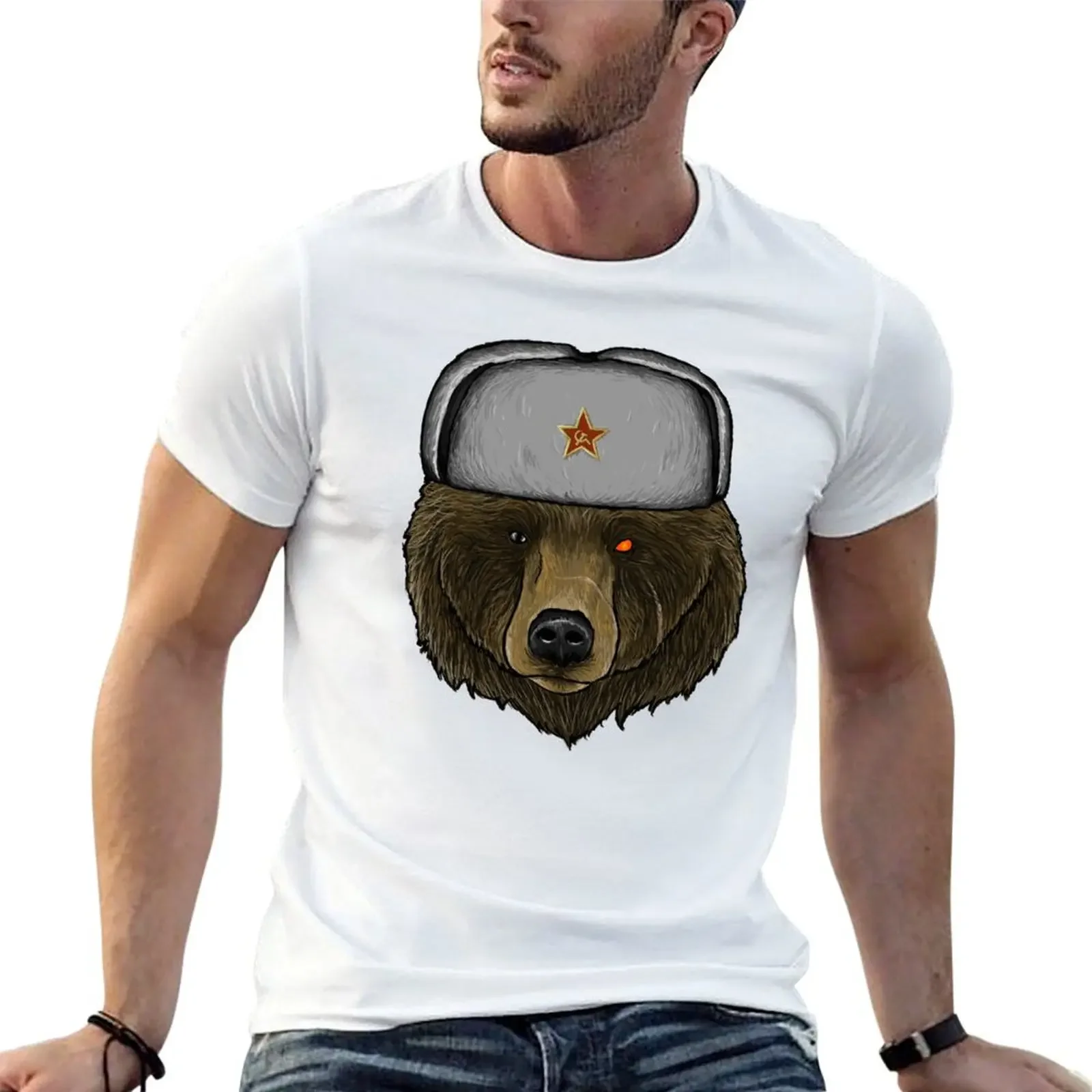 

Comrade Bear T-shirt anime anime clothes oversizeds funnys mens t shirts casual stylish